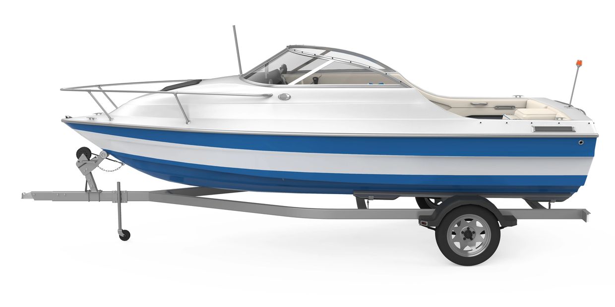 Power boat on trailer 