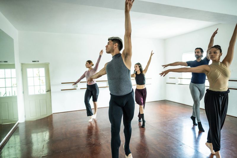 Group of people dancing at dance studio