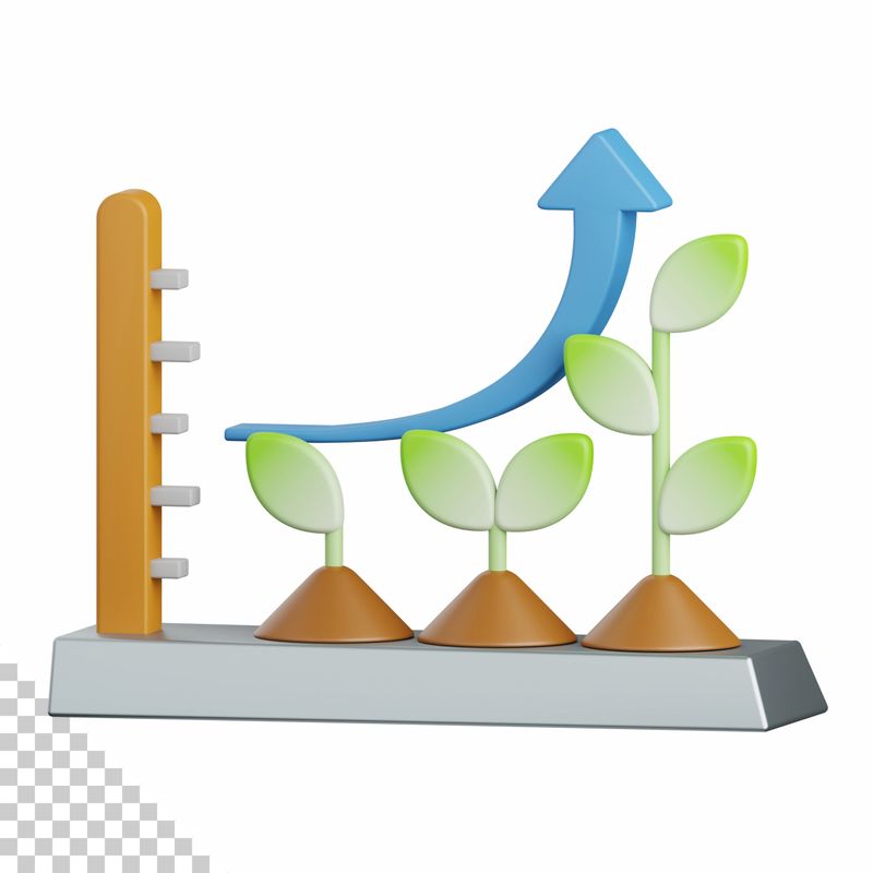 3d rendering grow plant isolated useful for agriculture, technology, smart farm and innovation design