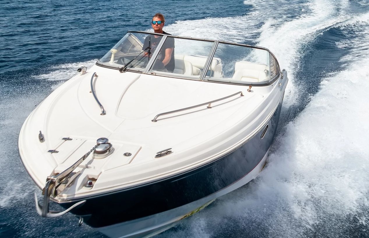Boat being driven on the water