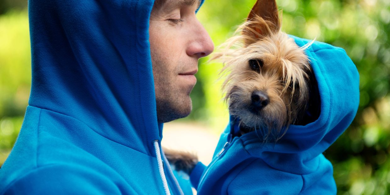 Pet Owner and Pet wearing matching apparel