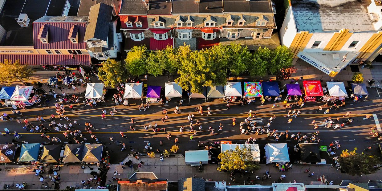 Drone image of a 5K run