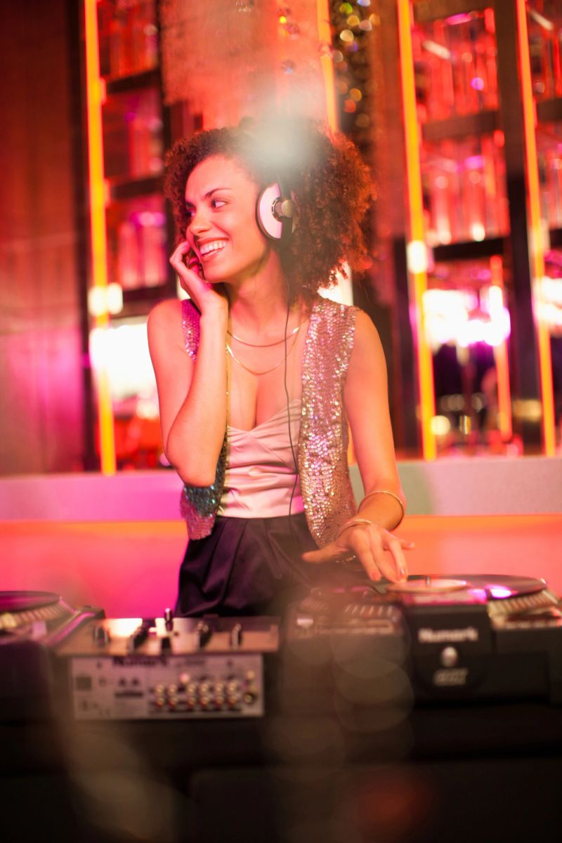 Female DJ in nightclub