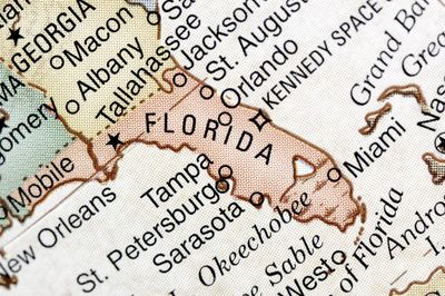 Map of Florida showing the area that LeLack Construction completes dreams