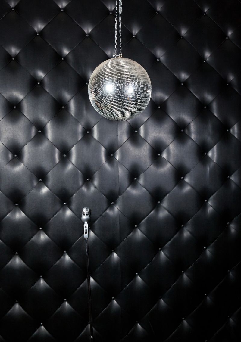 Mirror ball and  microphone