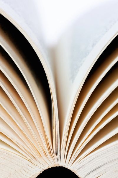 Close-up of an open book's pages.