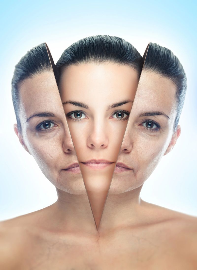 Skin rejuvenation concept.Digital composit. Grain added in postproduction.