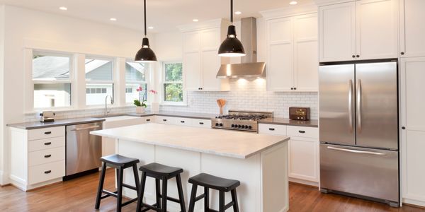 kitchen remodel with new cabinets and countertops