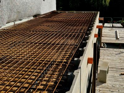Concrete encases steel bunkers for Cyprus Shelters