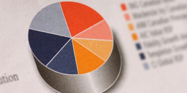 Colorful pie chart with data segments.