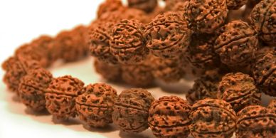 Close-up of brown textured beads.