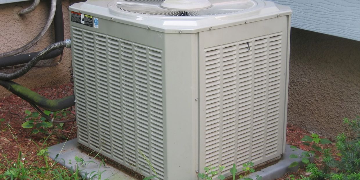 An HVAC condenser.