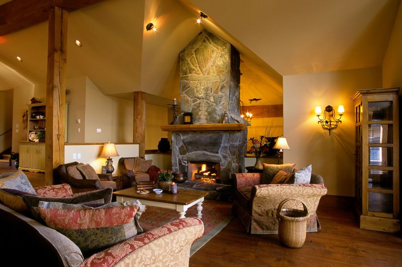 luxury chalet estate home living room whistler