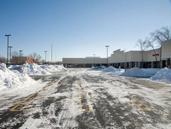 Parking lot snow plow in the Lehigh Valley