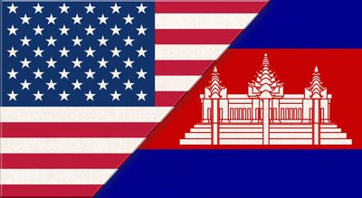 American and Cambodian flags combined.