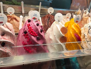 Different flavours of ice cream 