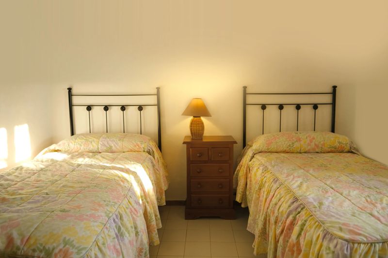 iron old-fashioned Cozy Twin Bedroom Retreat, Privacy and Comfort in Separate Beds, waking up happily, after good night sleep, Start your day in inviting,