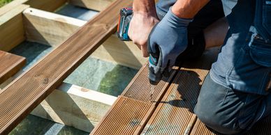 Wood deck construction with the help of Picasso Construction Inc.  