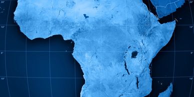 Topographic map of Africa and surrounding regions in blue.