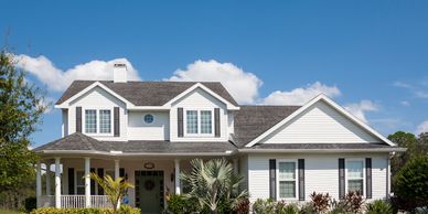 White two-story home with front porch in West Columbia SC - houses for sale in the Columbia Midlands