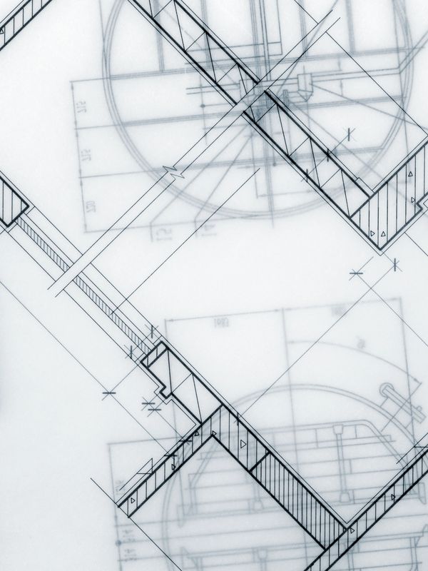 Architectural blueprint showing detailed floor plans and measurements.