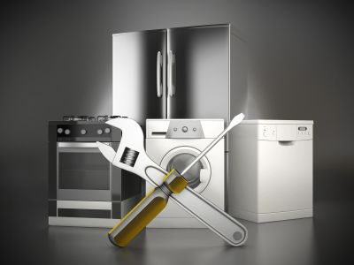 Home appliances with repair tools — same-day appliance repair in East St. Paul, Manitoba by VL Appli