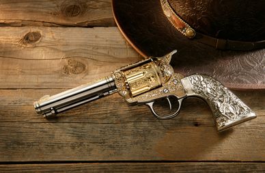 Laser engraved firearm detail.
