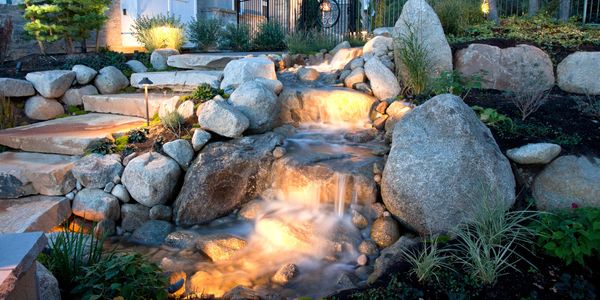 Small waterfall feature or bubbling boulders