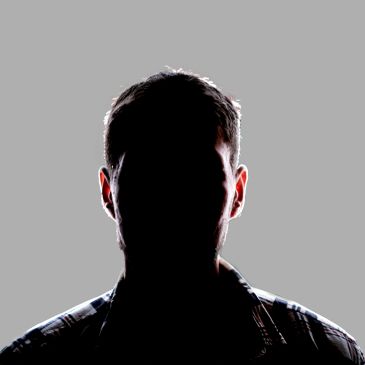 Silhouette of a person with backlight.