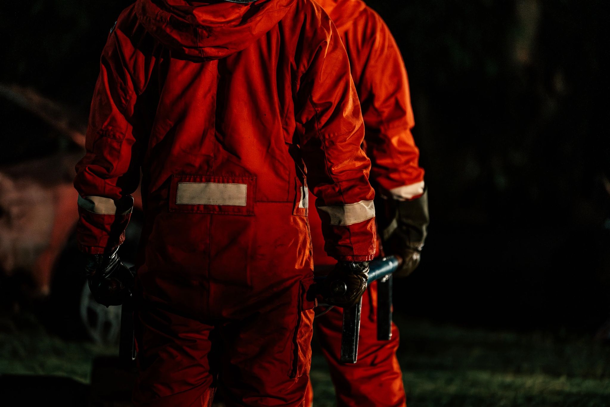Emergency responder at night
