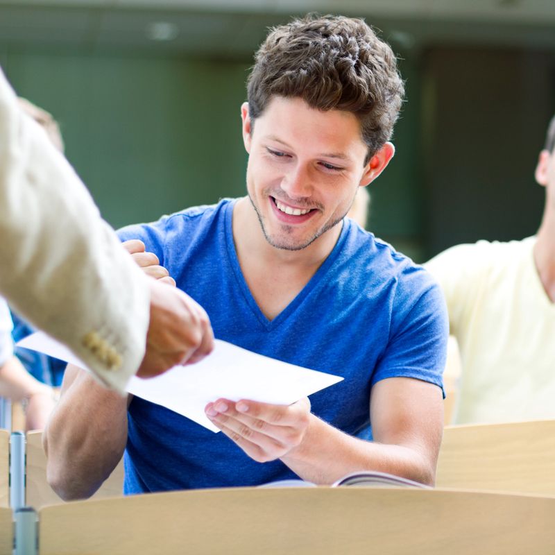 Student satisfied with test result