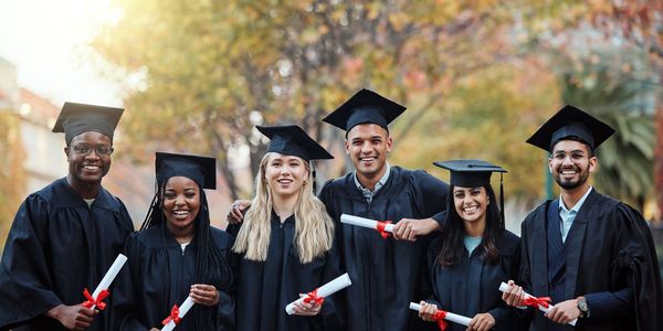 students graduating from high school or college
