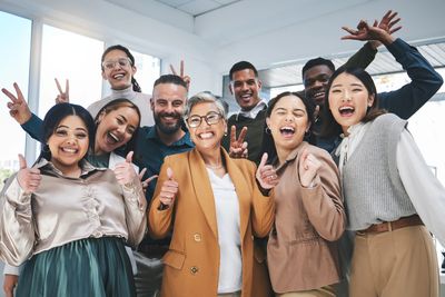 Group of happy, engaged, and excited employees.