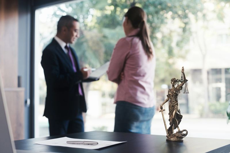 Lawyer and client having a business meeting