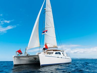 Catamaran Sailing in the Maldives