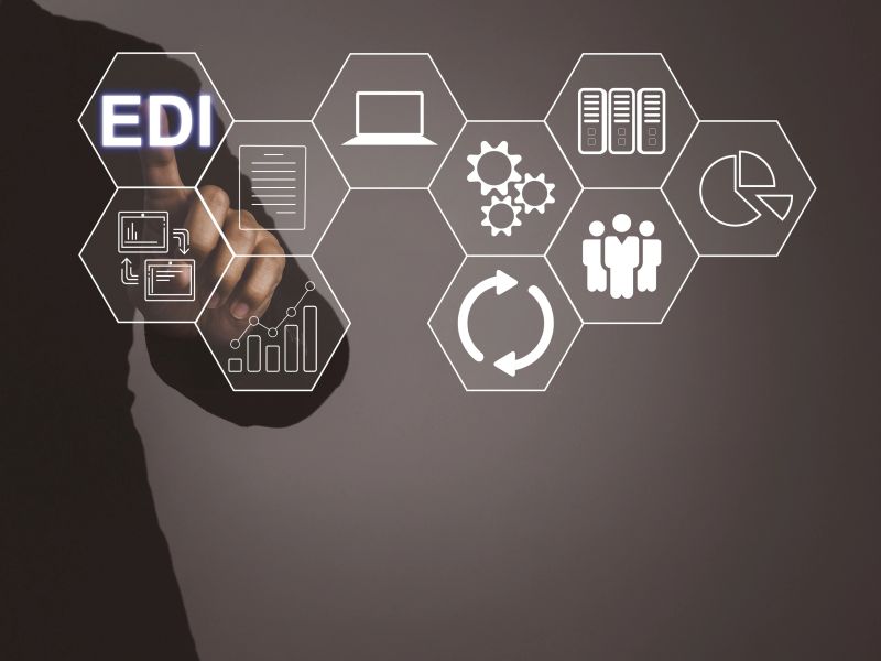 Electronic data exchange EDI, data exchange between teams or partner companies Working as a team in exchanging contacts