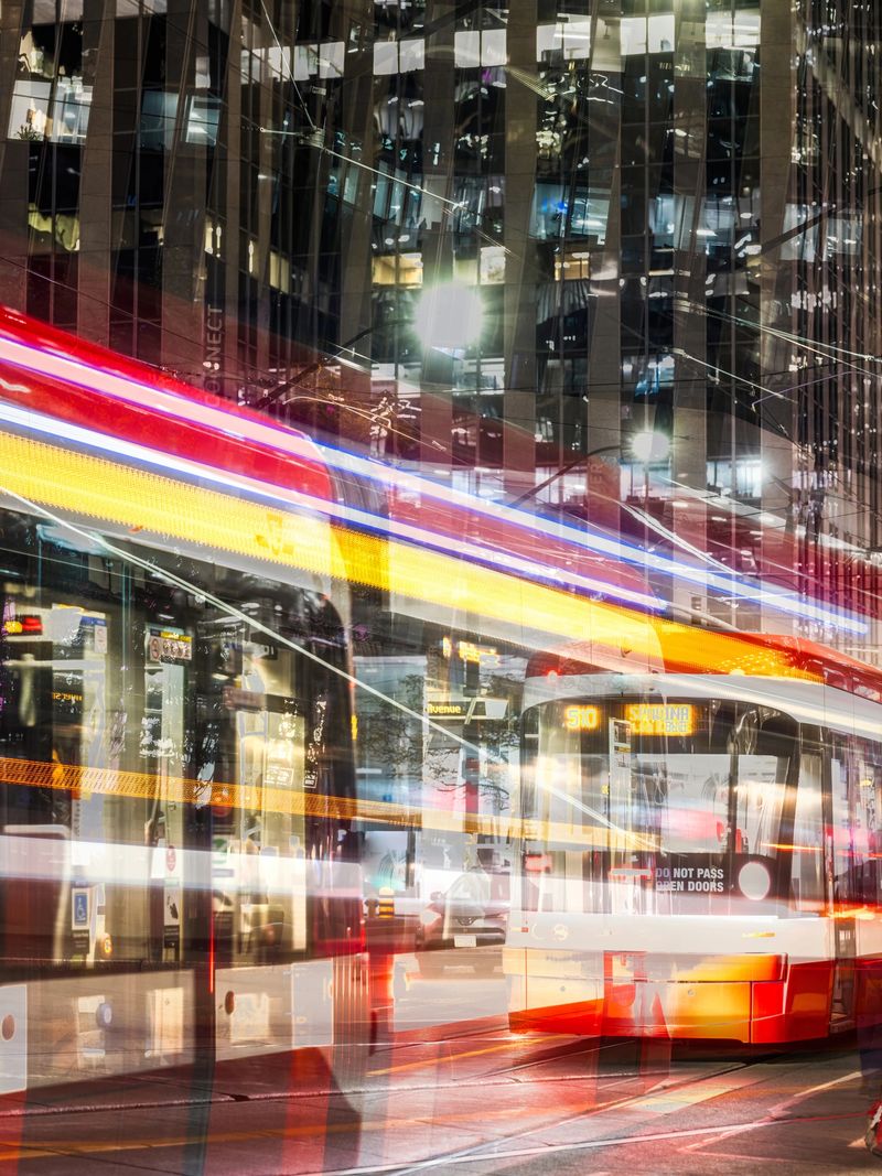 Mass transit / public transportation in downtown Toronto.