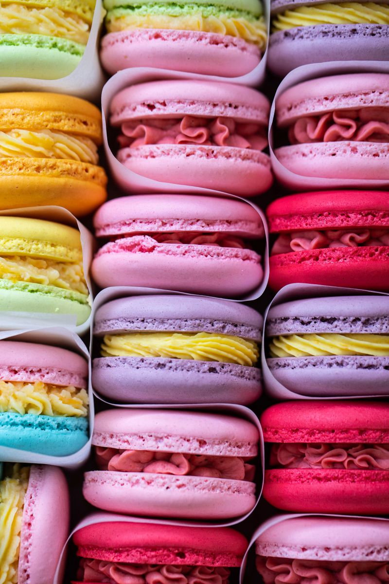 Stack of sweet colorfull macaroons