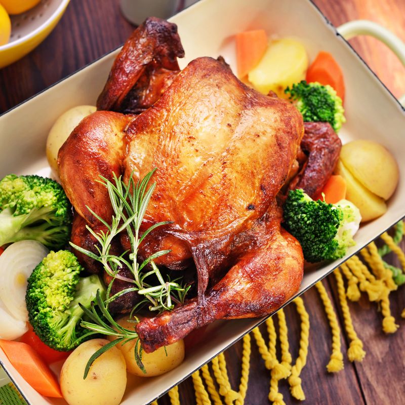 Roast chicken with vegetables