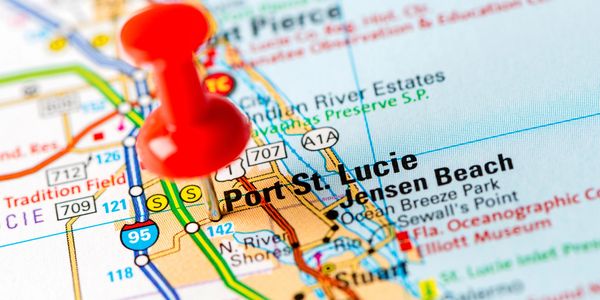Map showing Premier Security hiring areas across the Treasure Coast