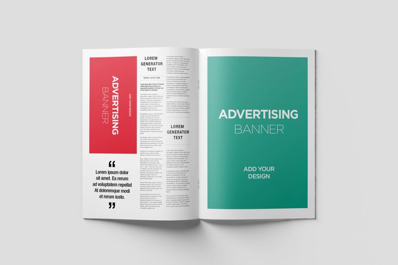 Newspaper Advertising Magazine Brochure Mockup 3D Rendering