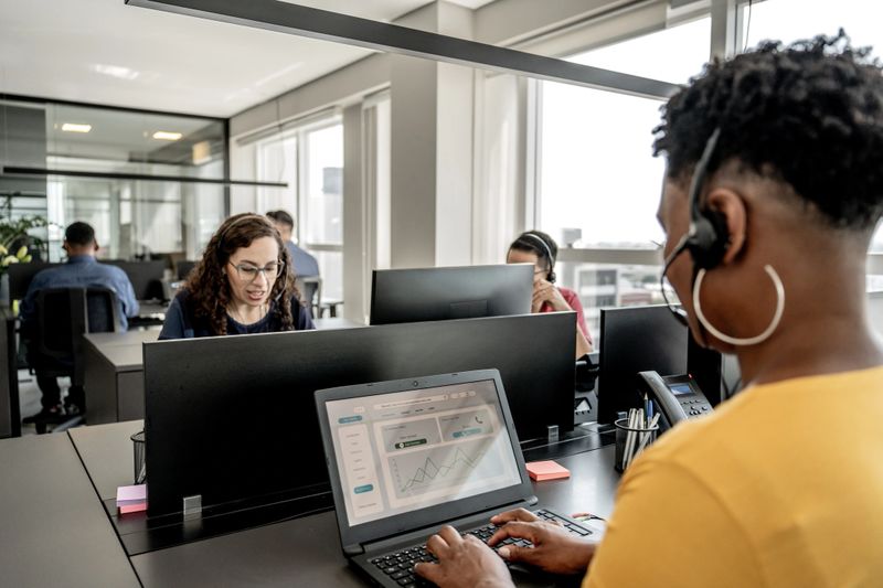 Black woman working in customer service