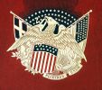 Vintage emblem with American patriotic symbols.