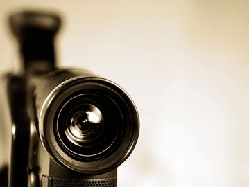 Close-up of a camera lens.