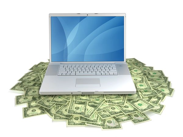 Make money online from home with a laptop computer.