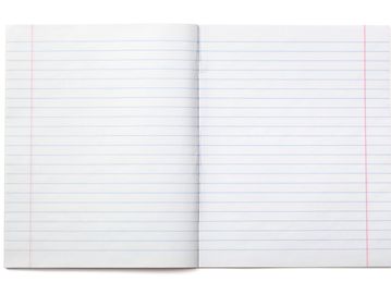 Çizgili boş bir defter sayfası.