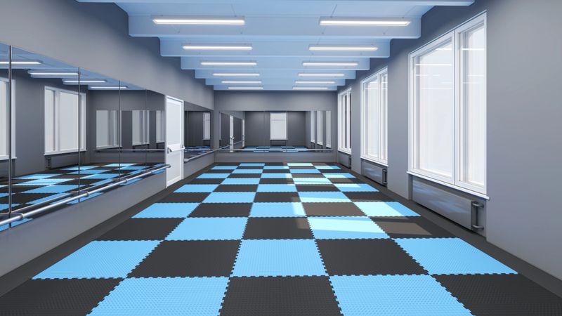 Martial arts training room. 3d illustration