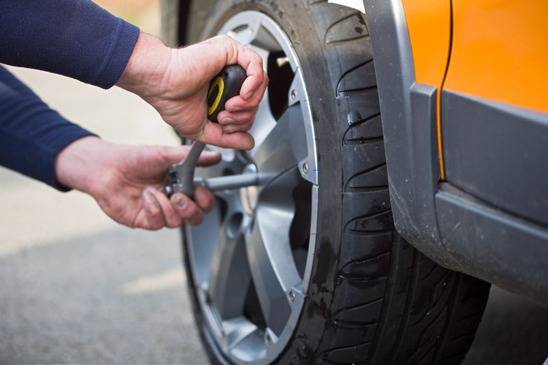 summer tires are mounted on a car