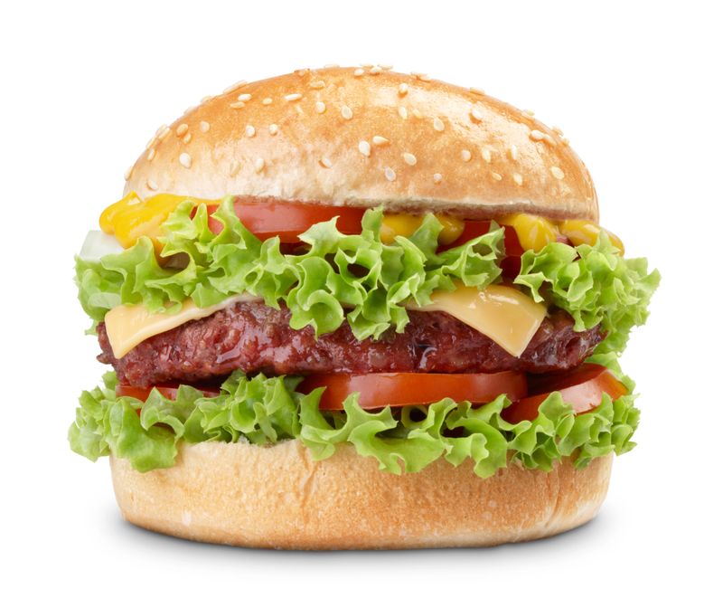 burger isolated on white background