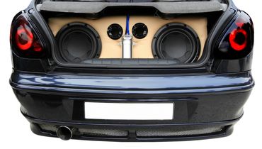sound system of a car in the back 